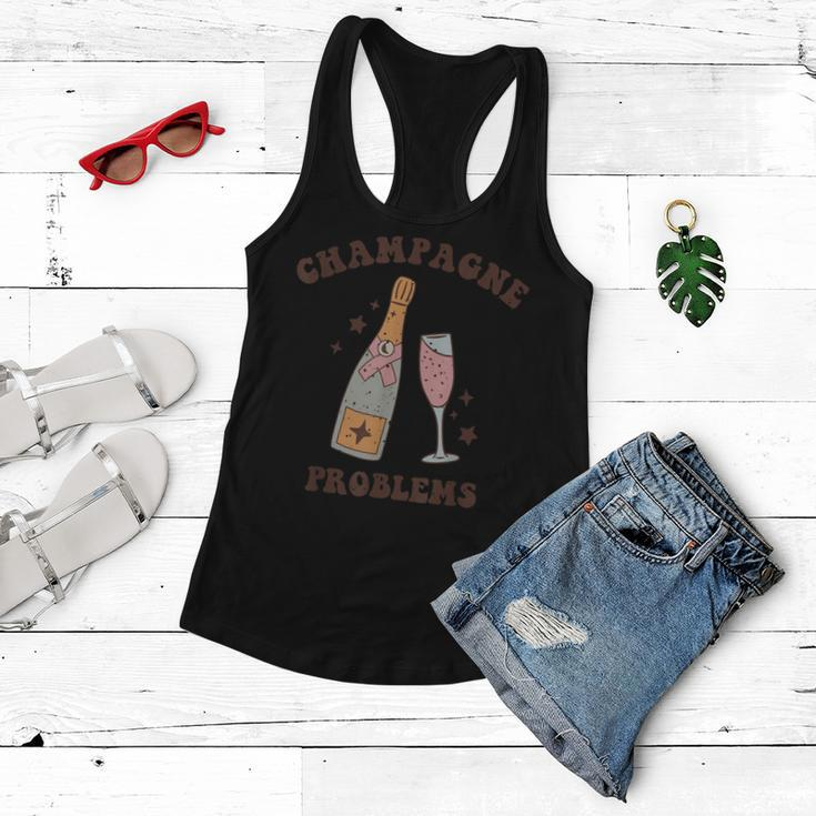 Funny Saying Lovers Champagne Problems Party For Womens Women Flowy Tank
