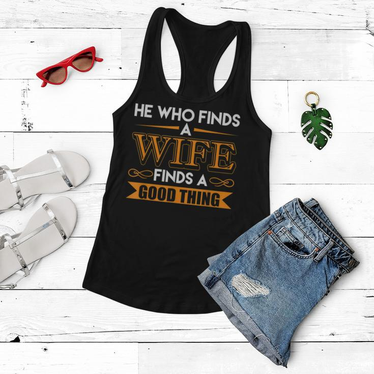 He Who Finds A Wife Finds A Good Thing Matching Couple Women Flowy Tank