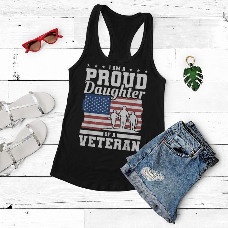Im A Proud Daughter Of A Veteran American Flag Veterans Day Women Flowy Tank
