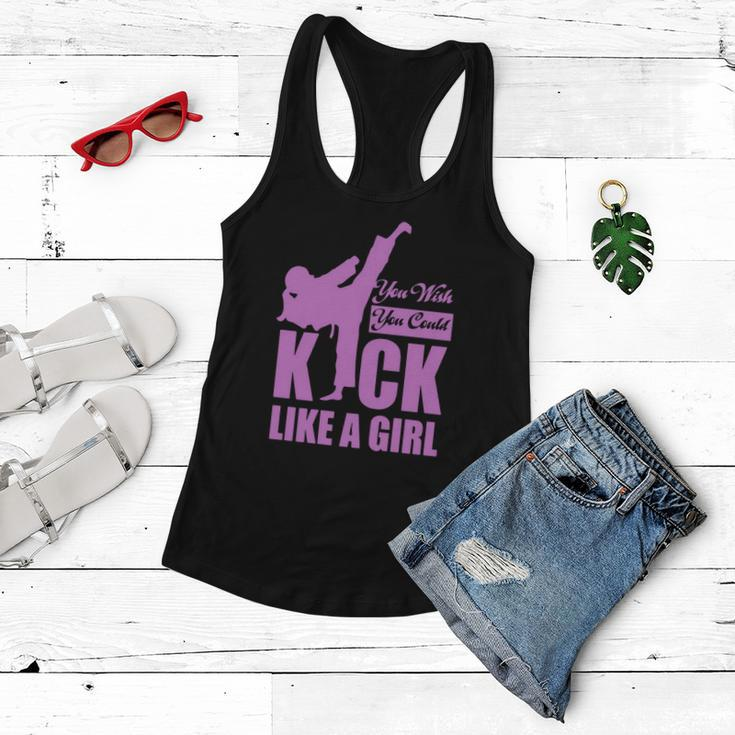 Kick Like A Girl T-Shirt Karate Taekwondo Women Flowy Tank