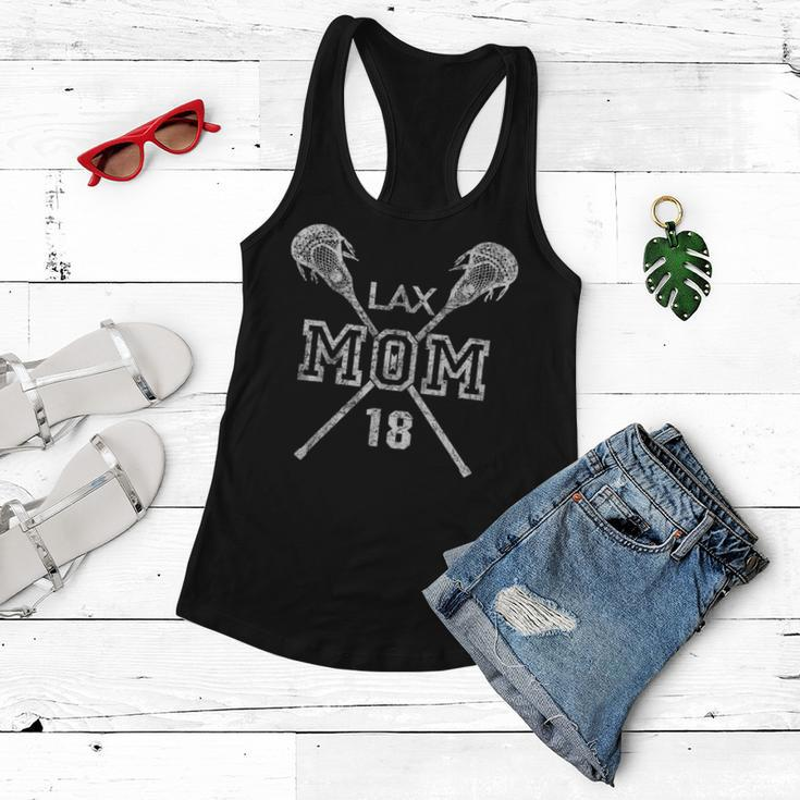 Lax Mom 18 Lacrosse Mom Player Number 18 Mothers Day Gifts Women Flowy Tank
