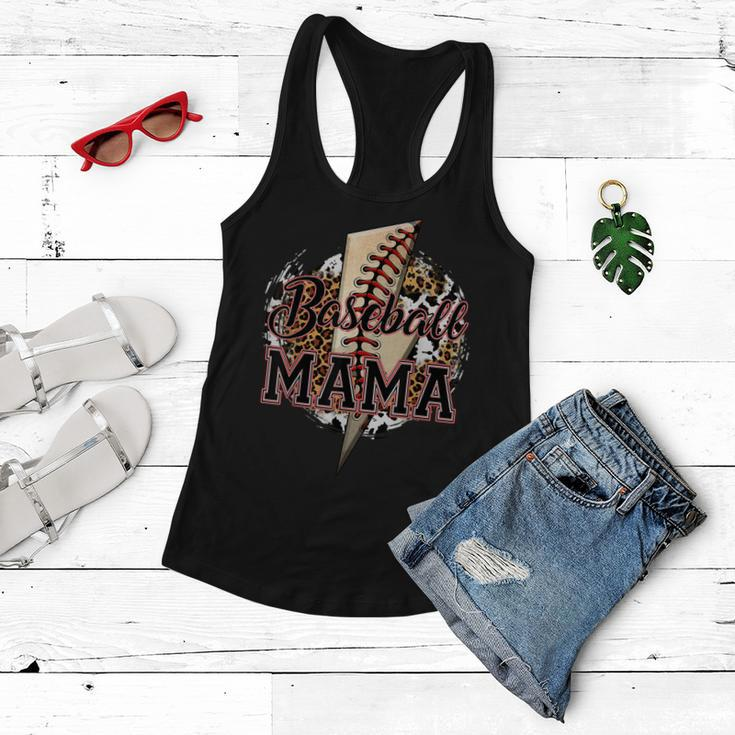Leopard Baseball Mama Lightning Bolt Sport Mom Mothers Day Women Flowy Tank