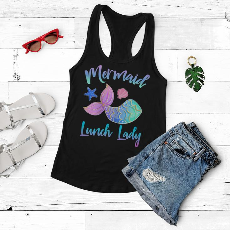 Mermaid Lunch Lady Squad Funny Gift For Cafeteria Workers Gift For Womens Women Flowy Tank