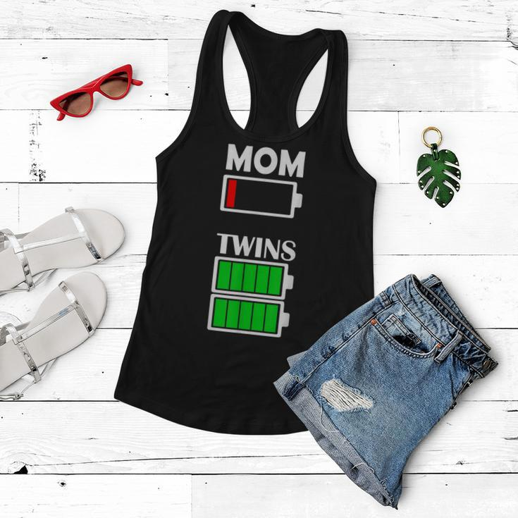 Mom Twins Low Battery Tired Mom Shirt Mothers Day Women Flowy Tank