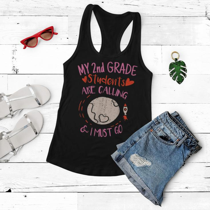 My 2Nd Grade Students Are Calling And I Must Go Teacher Team Women Flowy Tank