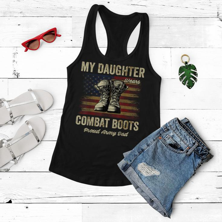 My Daughter Wears Combat Boots Proud Army Dad Veteran Day Women Flowy Tank