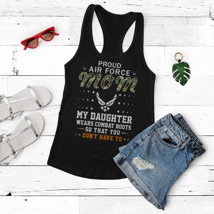 My Daughter Wears Combat Bootsproud Air Force Mom Army Women Flowy Tank