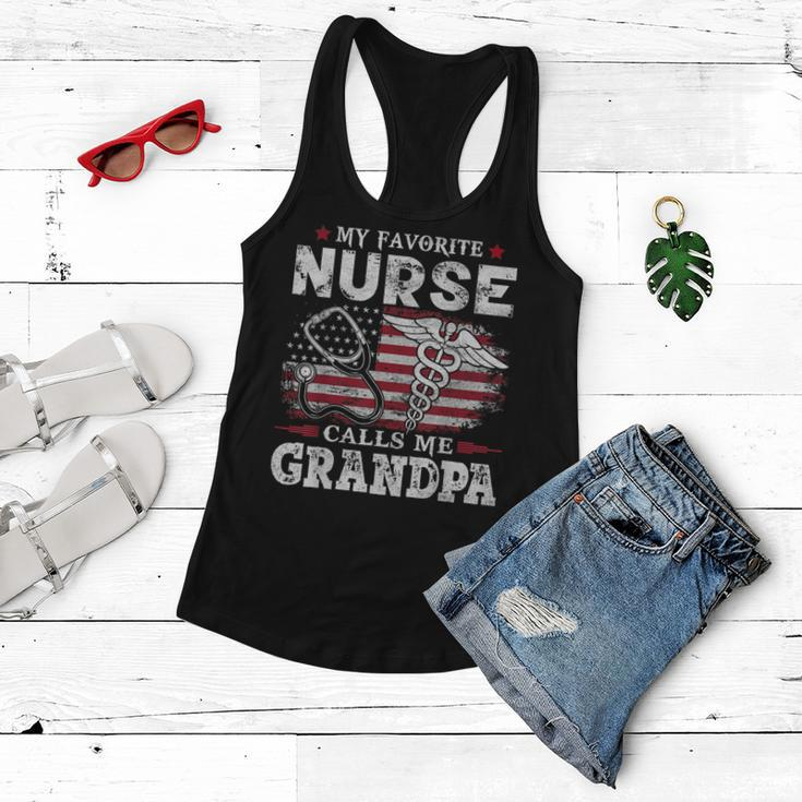 My Favorite Nurse Calls Me Grandpa Usa Flag Father Gift Gift For Mens Women Flowy Tank