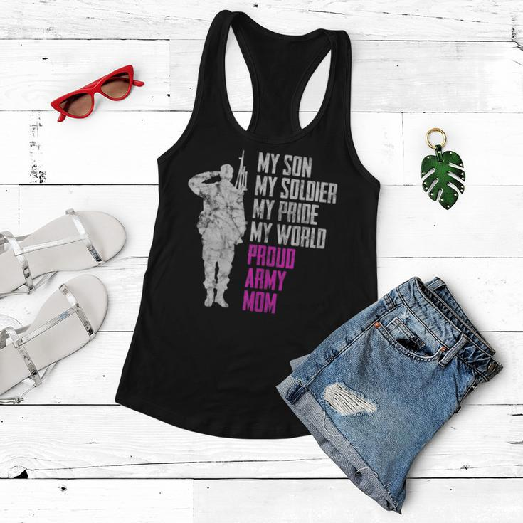 My Son Proud Army Mom Military Gift Gift For Womens Women Flowy Tank