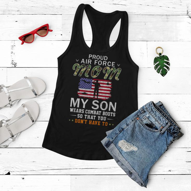 My Son Wear Combat Bootsproud Air Force Mom Camouflage Army Women Flowy Tank