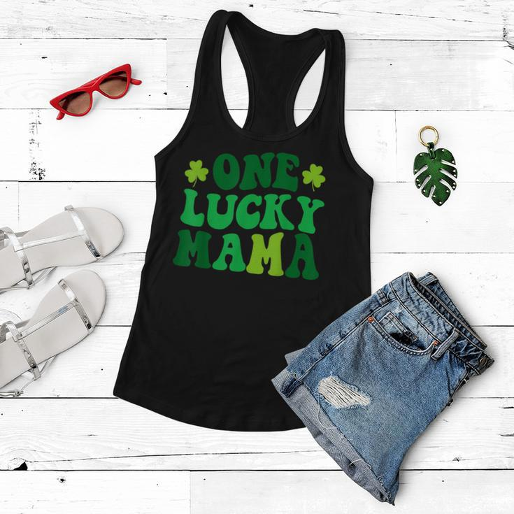 One Lucky Mama Retro Vintage St Patricks Day Clothes Women Flowy Tank