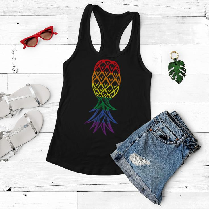 Pineapple Upside Down | Rainbow | Lgbt Singer Women Flowy Tank