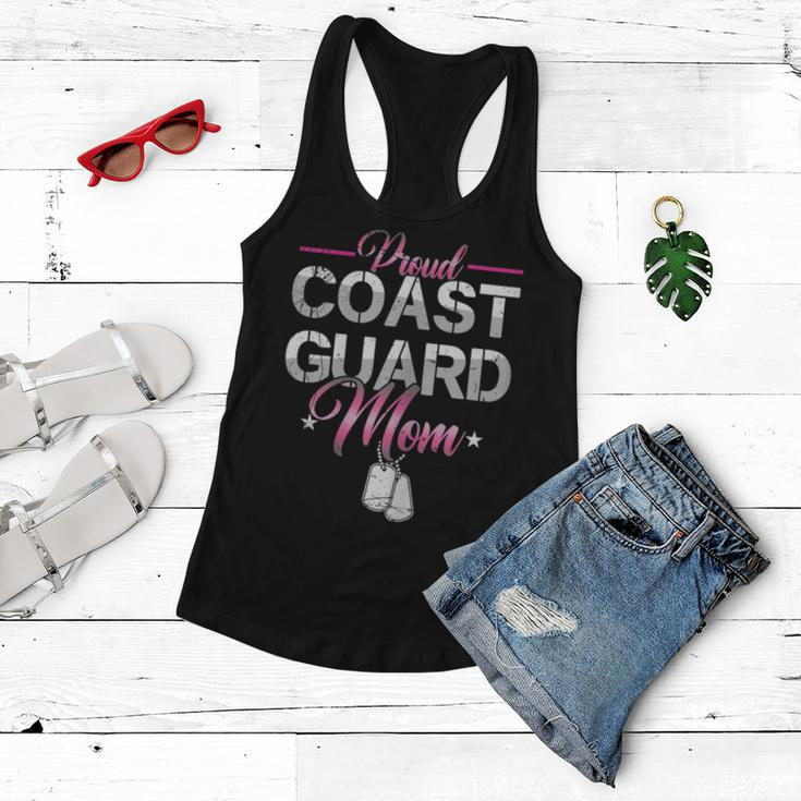 Proud Coast Guard Mom | Navy Military | Veteran Coast Guard Gift For Womens Women Flowy Tank