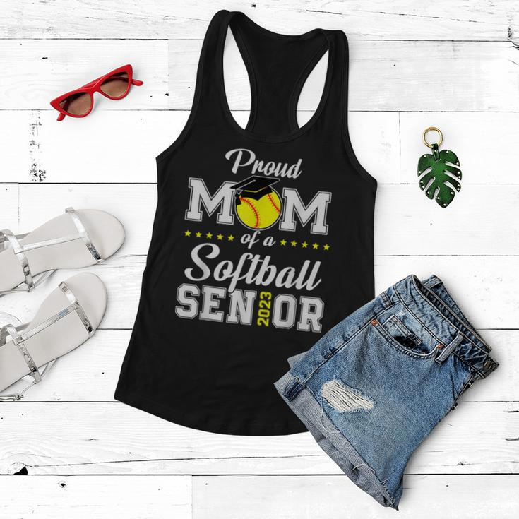Proud Mom Of A Softball Senior 2023 Funny Class Of 2023 Women Flowy Tank