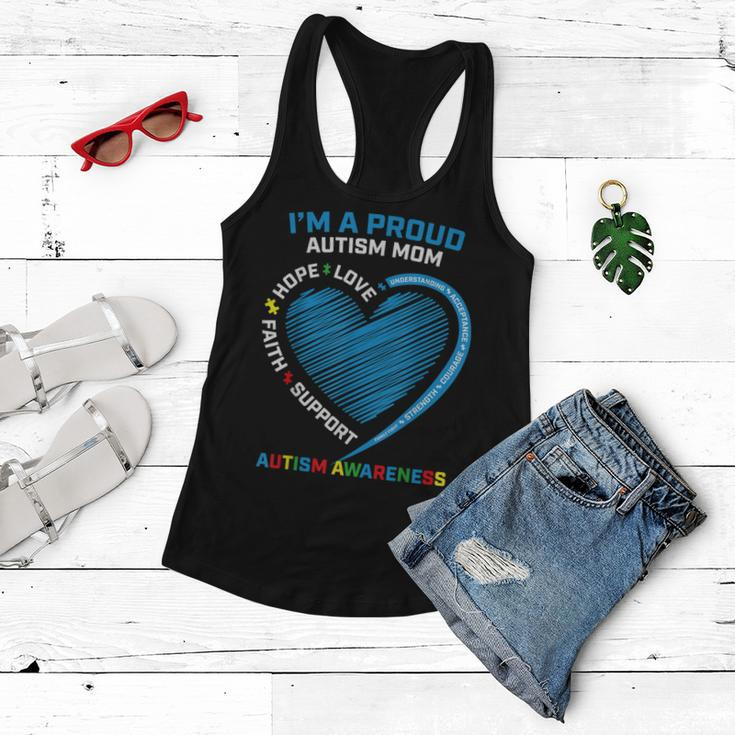 Puzzle Piece Heart Awareness Daughter Son Proud Autism Mom Women Flowy Tank