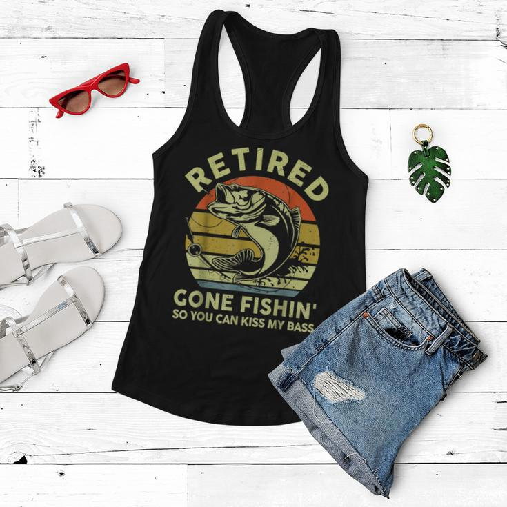 Retired Gone Fishing Reel Cool Dad Funny Bass Grandpa Gift For Mens Women Flowy Tank