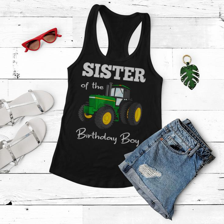 Sister Of The Birthday Boy Tractor Farm Party Women Flowy Tank