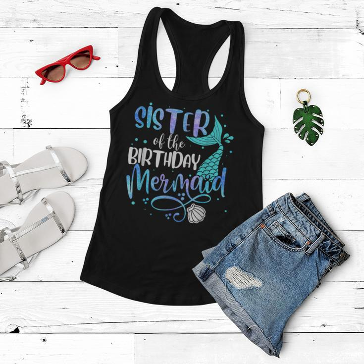 Sister Of The Birthday Mermaid Family Matching Party Squad Women Flowy Tank