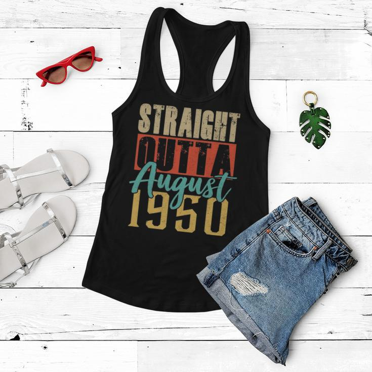 Straight Outta August 1950 70Th Awesome Birthday Gifts Women Flowy Tank