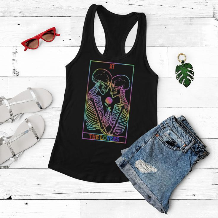 The Lovers Tarot Rainbow Skeleton Gay Lesbian Lgbt Pride Women Flowy Tank