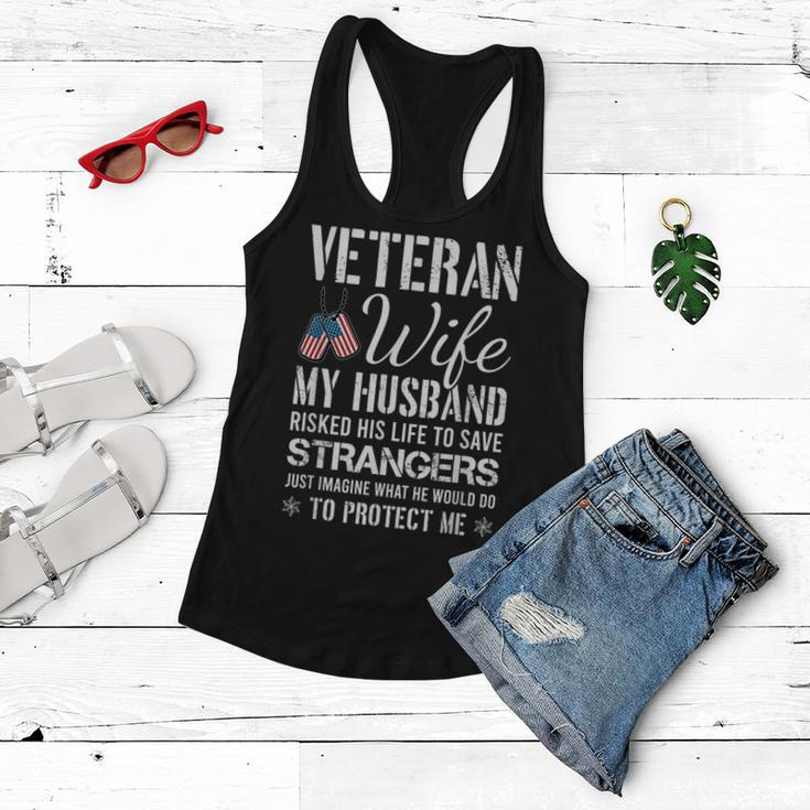 Veteran Wife Army Husband Soldier Military Proud Wife Women Flowy Tank