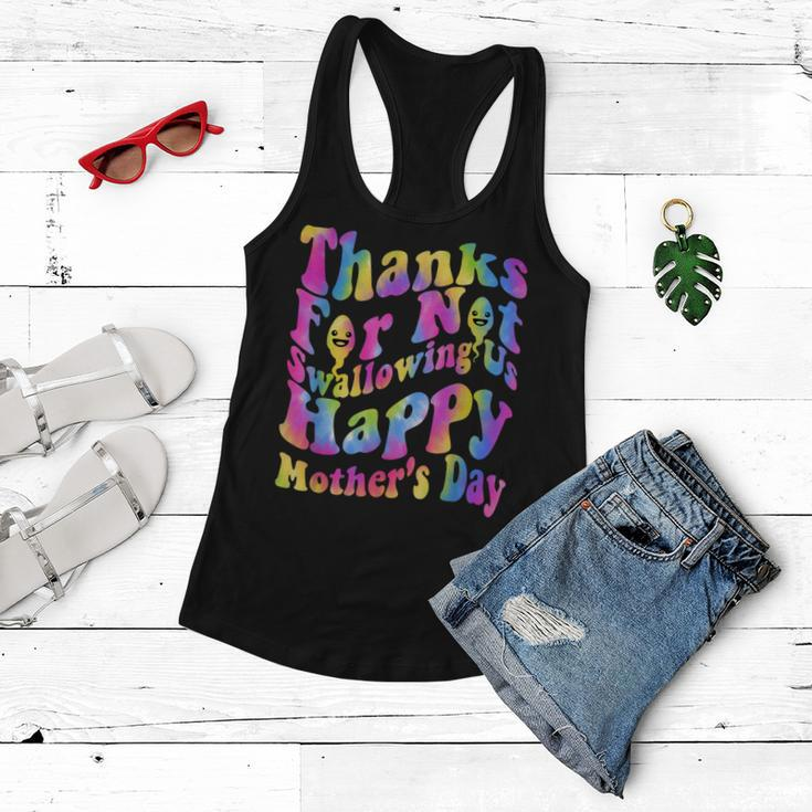 Wavy Groovy Thanks For Not Swallowing Us Happy Mothers Day Women Flowy Tank
