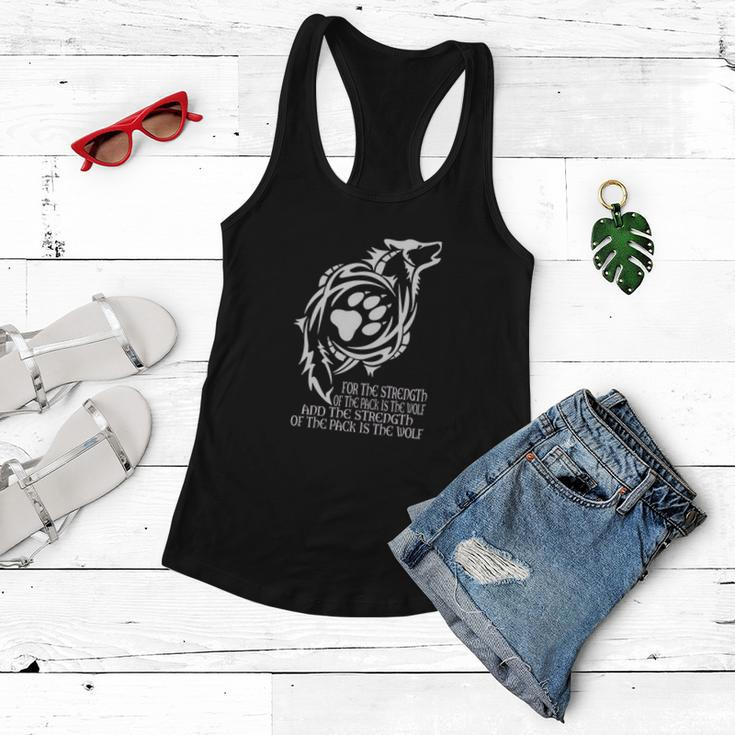 Wolf The Strength Of The Pack Is The Wolf Women Flowy Tank