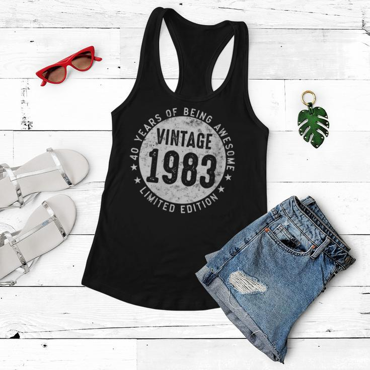 Womens 40 Year Old Gifts Vintage 1983 Limited Edition 40Th Birthday Women Flowy Tank