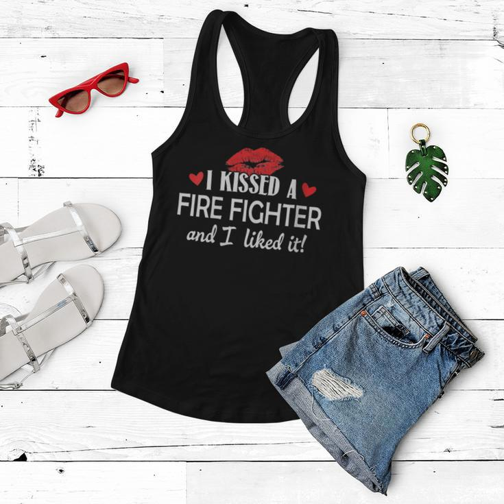 Womens I Kissed A Fire Fighter Design Married Dating Anniversary G Women Flowy Tank