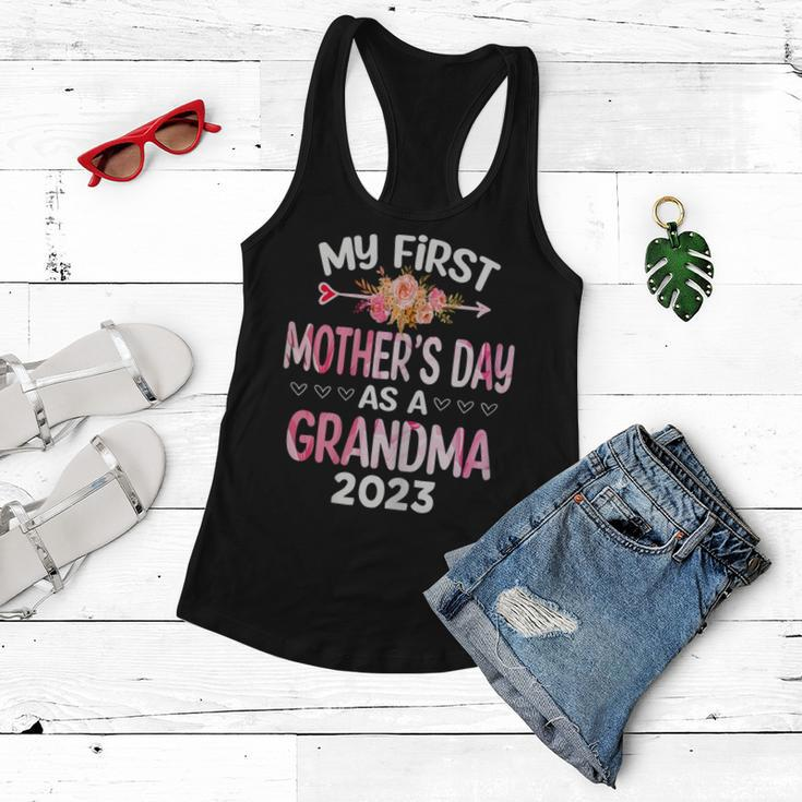 Womens My First Mothers Day As A Grandma Mothers Day 2023 Women Women Flowy Tank