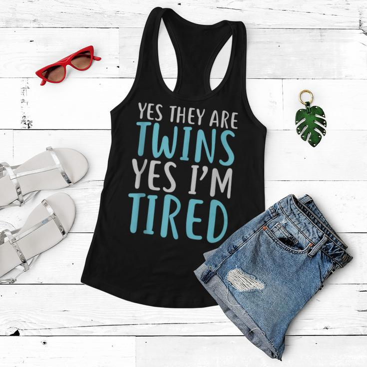 Yes They Are Twins Yes Im Tired Mothers Day   Women Flowy Tank