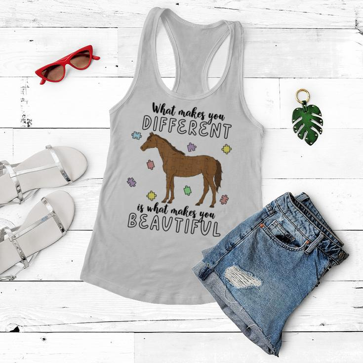 Autism Awareness Month What Makes You Different Horse Women Flowy Tank