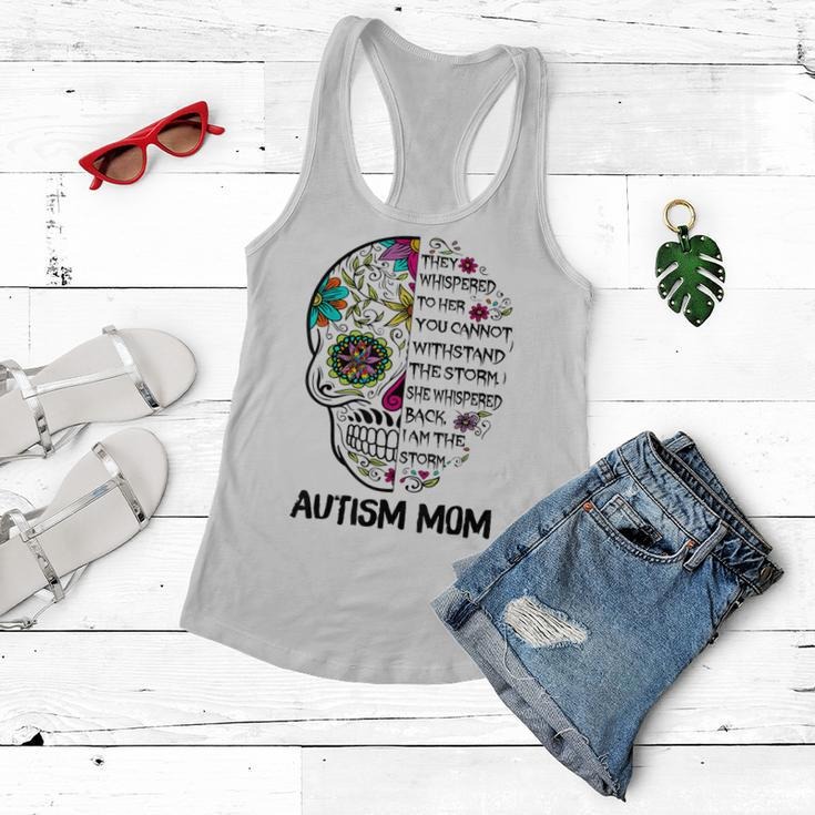Autism Mom Skull They Whispered To Her You Cannot Withstand Women Flowy Tank
