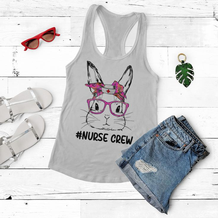 Cute Bunny Face Nurse Tie Dye Glasses Easter Day Nurse Crew Women Flowy Tank
