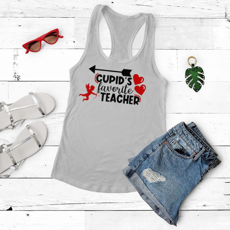 Funny Cupids Favorite Teacher Valentines Day Women Flowy Tank