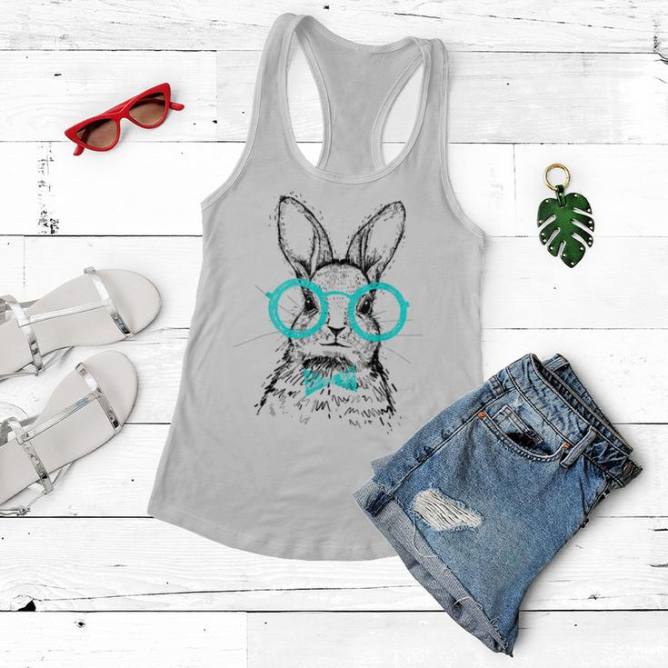 Funny Cute Bunny With Glasses Hipster Stylish Rabbit Women Women Flowy Tank