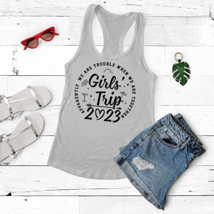 Womens Girls Trip 2023 Apparently Are Trouble When We Are Women Flowy Tank