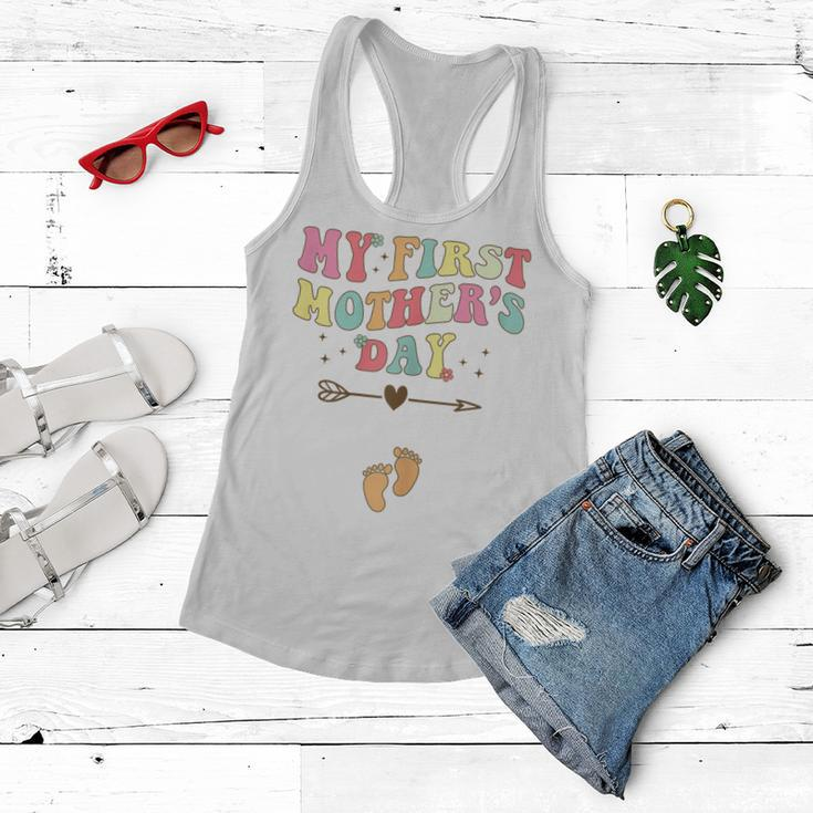 Womens My First Mothers Day Pregnancy Announcement Pregnant Mom Women Flowy Tank