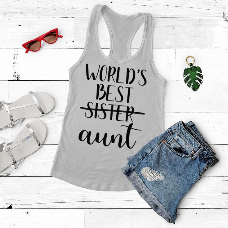 Worlds Best SisterAunt Promoted Clothing Women Flowy Tank