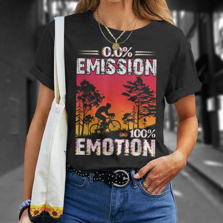 0 Emission 100 Emotion Anti E-Bike Fahrradfahrer T-Shirt Geschenke für Sie