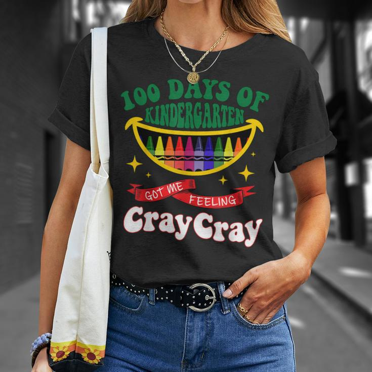 100 Days Of Kindergarten Got Me Feeling Cray-Cray T-Shirt Gifts for Her
