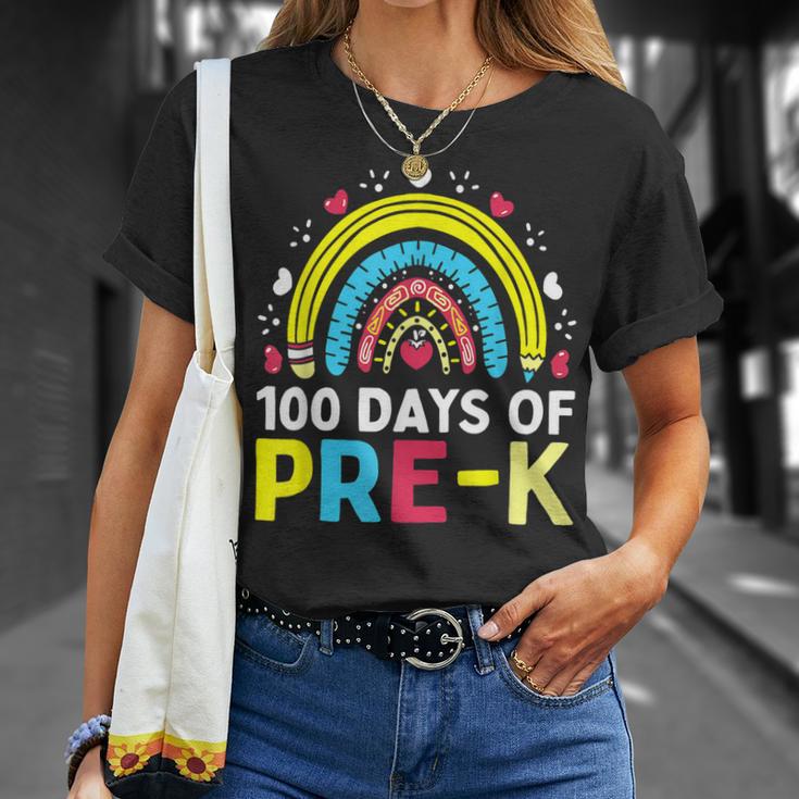 100 Days Of Pre K Happy 100Th Day Of School Teacher Kids T-Shirt - Seseable