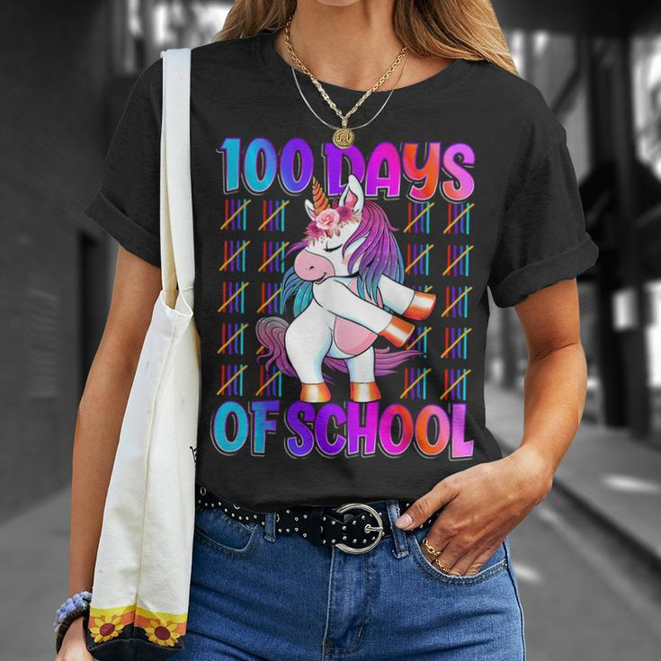 100 Days Of School Unicorn 100 Days Smarter 100Th Day V4 T-Shirt Gifts for Her
