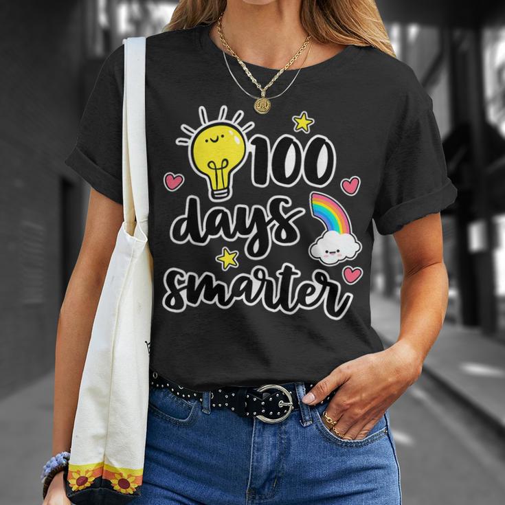 100 Days Smarter 100Th Day Of School Kindness Teacher T-Shirt - Seseable