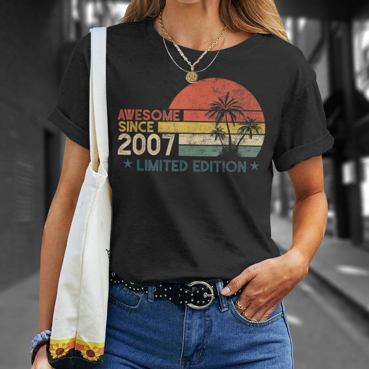 15 Birthday Gifts Awesome Since 2007 Limited Edition Unisex T-Shirt Gifts for Her
