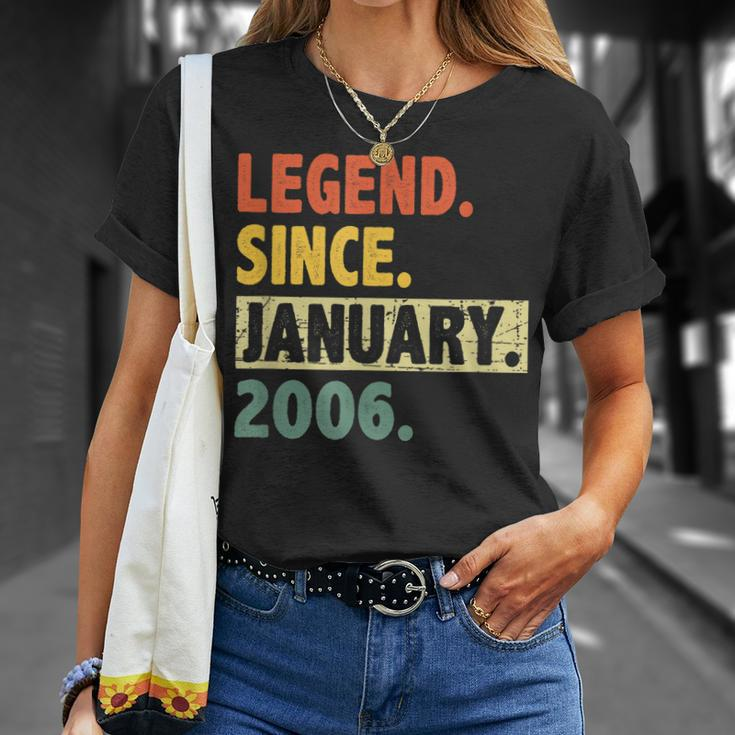 17 Geburtstag Legende Seit Januar 2006 17 Jahre Alt T-Shirt Geschenke für Sie