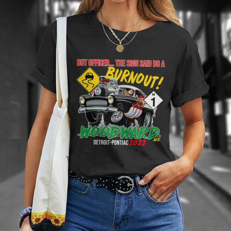 2022 Woodward Cruise Funny Burnout Officer Unisex T-Shirt Gifts for Her