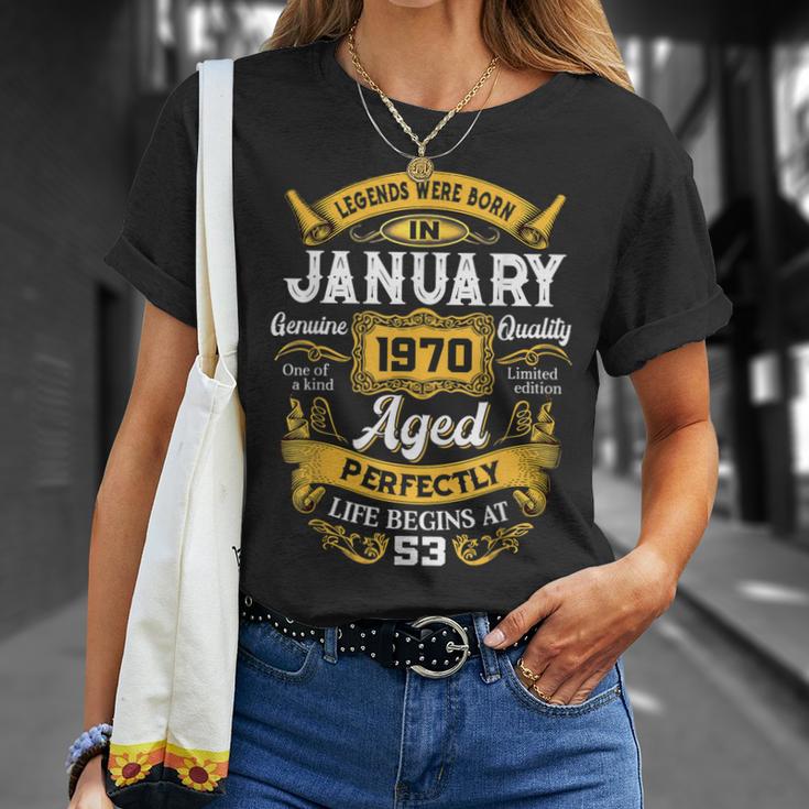 53 Years Old Gifts Legends Born In January 1970 53Rd Bday  Men Women T-shirt Graphic Print Casual Unisex Tee