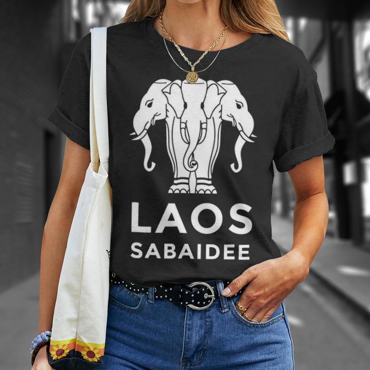 Laos Erawan  3 Headed Elephant Funny Laotian Gift Unisex T-Shirt