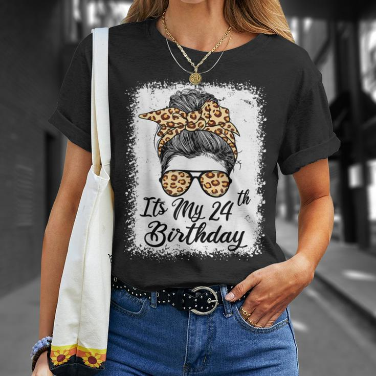 24 Year Old Its My 24Th Birthday For Her Leopard Women V2T-shirt Gifts for Her
